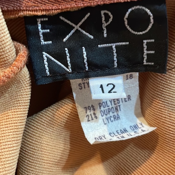 Expo nite bodycon scuba dress  12 💯 USA Made back zipper/slit/gold nugget - Picture 8 of 8